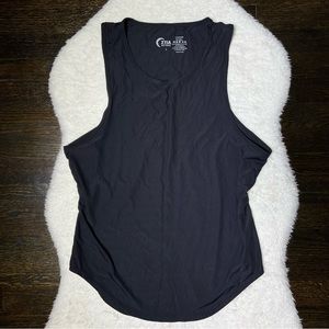 Zyia Active Black Racerback Silky Ribbed Athletic Tank Top Large